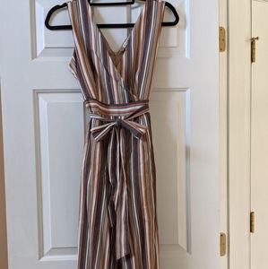 Multi colored neutral striped romper